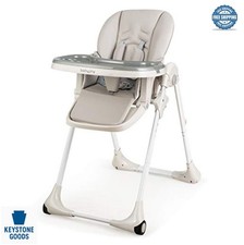 Convertible High Chair Gray 7 Position Adjustable Recline Footrest Removable