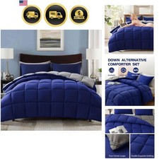 Lightweight Queen Comforter Set with 2 Pillow Sham - 3 Pieces Set - Quilted D...