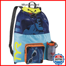 Tyr Big Mesh Mummy Backpack For Swim Gym And Workout Gear Black 40-Liter