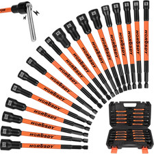 18pcs Nut Driver Set Sae And Metric Impact Magnetic Nut Driver For Impact Drill 18pcs Nut Driver Set Sae And Metric Impact Magnetic Nut Driver For Impact Drill
