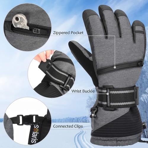 Waterproof Warm Ski Gloves, 3M Winter Cozy Thinsulated Snow Gloves for Skiing... - Picture 4 of 6