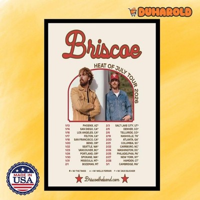 NEW Briscoe Heat Of July Tour 2026 Poster Home Decor, Wall Art, Fan Gift