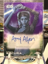Amy Allen Aayla Secura 2025 Topps Chrome Star Wars PURPLE /199 AUTO Card A-AM TZ