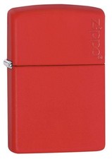 Zippo Red Mechanical Lighter Windproof Refillable Matte Finish Made in USA 80...