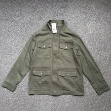 New Look Khaki Green Utility Field Jacket Womens  UK 10 Military Shacket New