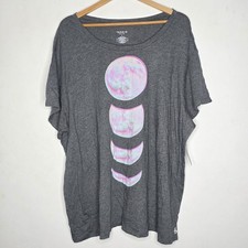 NEW TORRID Performance Cotton Soft Active Tee Moon Glitch Charcoal Gray 3 / 3X