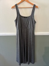 Quince XL Gray Black Flowknit Fit Flare Dress Stretchy Pockets Women's Casual