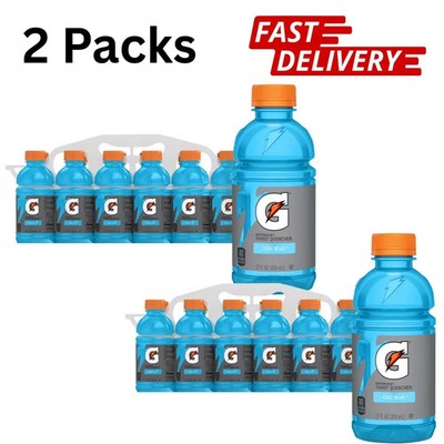 Gatorade Thirst Quencher Cool Blue Sports Drinks, 12 fl oz, 12 Count Bottles