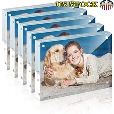 Acrylic Picture Frame 5" X 7" Double Sided Magnetic Display Set Home Office New