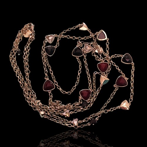 White House Black Market Double Strand Bezel Set Station Chain Layered Necklace