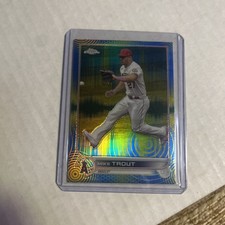 MIKE TROUT 2022 Topps Chrome Sonic #200 Blue Yellow Sonic Pulse Refractor #62/75