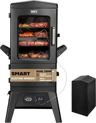 Large Electric Smoker w/Soft Rainproof Cover,LED Display Build in Meat Probe Ve
