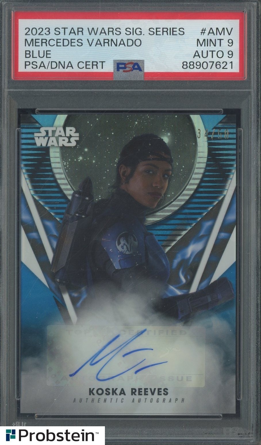 2023 Topps Star Wars Blue Mercedes Varnado 34/50 PSA 9 PSA/DNA AUTO 9
