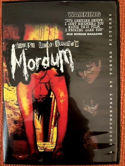 August Underground Mordum 2004 Toetag DVD Horror Exploitation Film