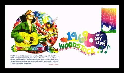 US COVER WOODSTOCK MUSIC FESTIVAL FDC PANDA CACHET PICTORIAL CANCEL