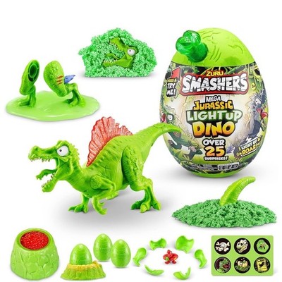 Zuru Smashers Mega Jurassic Lightup Dino Spinosaurus Over 25 Surprises Green Toy