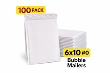 6x10 Bubble Mailers 0 100 Pack Padded Envelopes Self Seal Shipping Bags White
