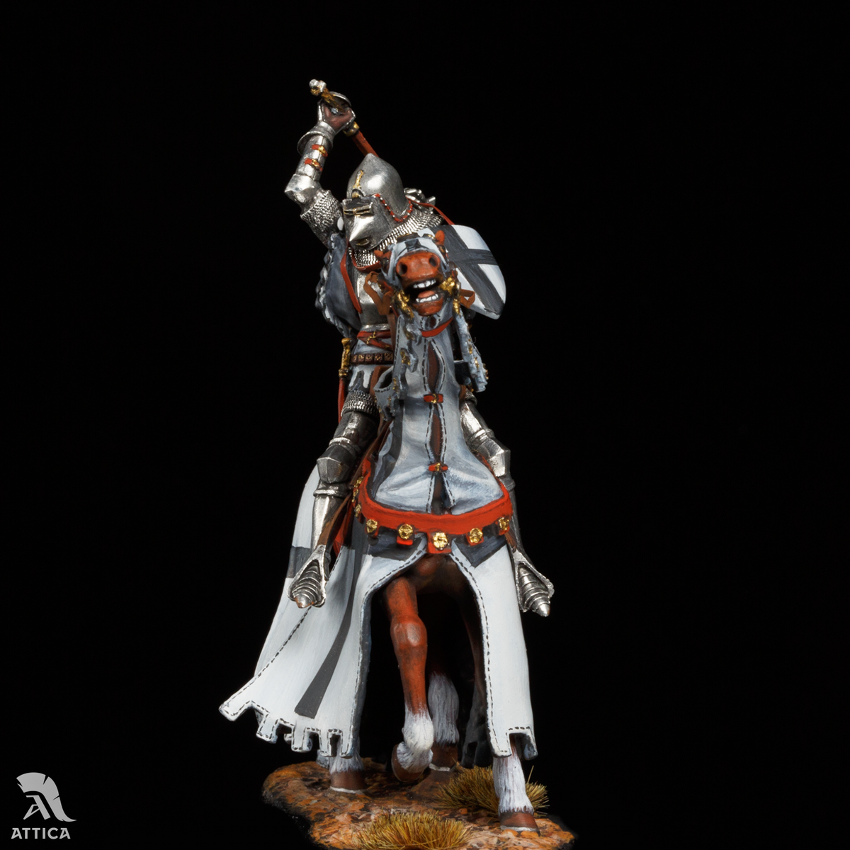 Chevalier Teutonique Après La Bataille 75 Mm Jouet Peint