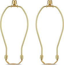 Brass 8 Inch Lamp Harp - 2 Set, Detachable Shade Holder for Table Floor Lamps,