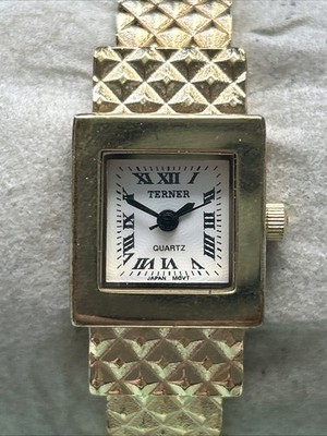 Terner Gold Tone Women s Cuff Watch