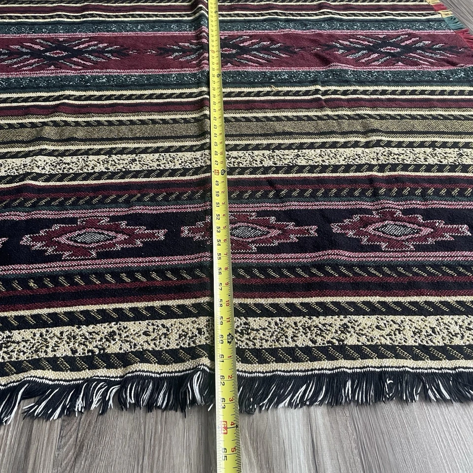 Manta tapiz vintage afgana flecos suroeste boho Foto 4 de 4