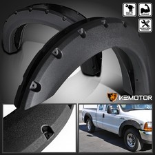 Fits 1999-2007 Ford F250 F350 Rugged Textured Pocket Rivet Style Fender Flares