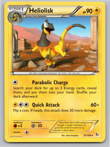 2014 POKEMON HELIOLISK FLASHFIRE 37/106 R NM A64549 FREE S&H