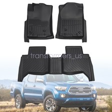 Tpe Front 2nd Row Floor Mats Liners For 2005-2015 Toyota Tacoma Double Cab New