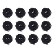 Artificial Rhinestone Chiffon Flower Heads, Black Faux Flowers 2 Inch 12Pcs