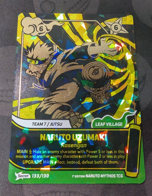Naruto Mythos - NARUTO UZUMAKI Rasengan 133/130 Secret Gold 1st Edition