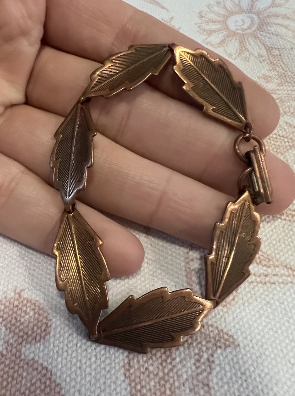 Vintage Solid Copper Link Healer Bracelet Mid Cen… - image 1