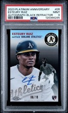2023 Topps Chrome Platinum Esteury Ruiz Black Refractor Auto #/10 PSA 9