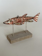 Antique Folk Art Fish Decoy Pre 1940s From Michigan Very Strong