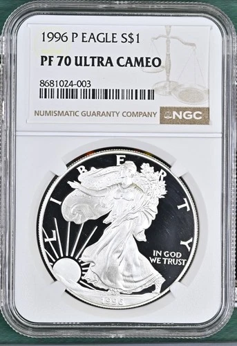 1996 Proof American Silver Eagle 1 oz NGC PF70 - A353