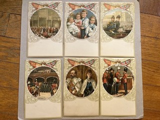 O.) n. 6 Cartolina formato piccolo 1901 UK Regno Unito Re coronation day