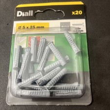 Diall 5x25mm Wall Plugs X20