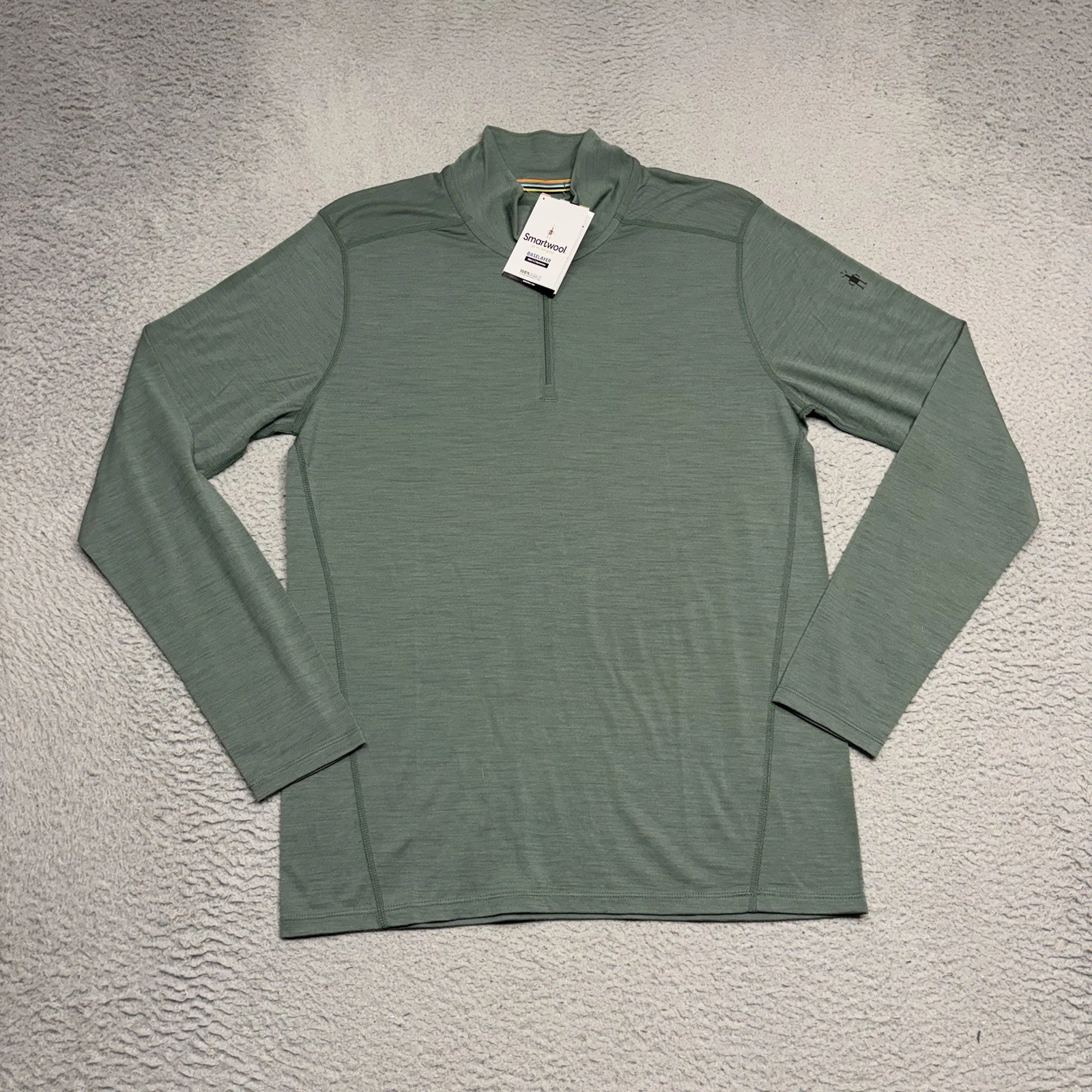 Smartwool 1/4 Zip Pullover Men Medium Green Merino Wool 150 Thermal Base Layer
Opens in a new window