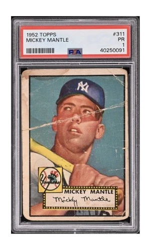 ⚾️1952 Topps #311 Mickey Mantle Yankees RC HOF Original PSA 1 *Rare Cards Here*