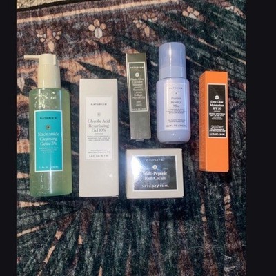 Naturium Skin Care Set Niacinamide Cleanser Glycolic Gel Moisturizers SPF 50