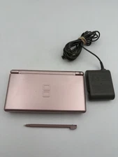 Nintendo DS Lite Metallic Rose Gold Pink Console w/ Charger tested - Clean!