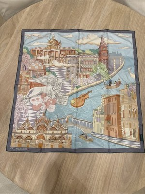 Roberto Coin 100% Silk Scarf Pastel Italy Venice 33x33