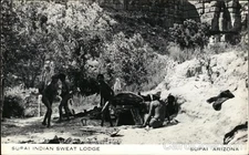 Supai, Arizona AZ Supai Indian Sweat Lodge Native American Original Vintage RPPC