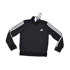 adidas Youth Tricot Jacket Black White 3-Stripes Full Zip Size Large 14/16 New