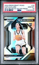 Graded 2024 Panini Prizm DP Caitlin Clark #14 Silver RC Card PSA 10