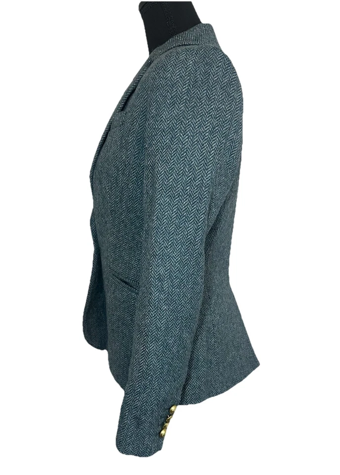 J. Blazer para mujer Crew Campbell azul espiga lana tweed chaqueta preppy TALLA 4 Foto 3 de 4
