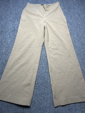 Talbots Pants Womens 14 Hazelnut Brown Wide Leg Pull On Stretch Office Career