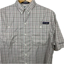 Columbia Super Tamiami Vented Fishing Shirt PFG Omni Shade Mens M Short Sleeve