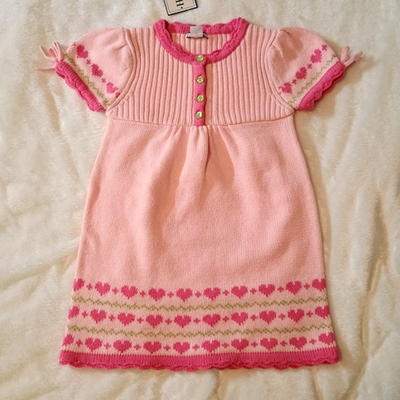 open lace back dress Mia Belle Girls Heart Sweater Dress main image 1