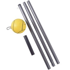 Galvanized Tetherball Set with Yellow Ball, Galvanized Poles, Rope for Outdoo...