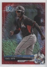2017 Bowman Chrome Prospects Red Shimmer Refractor 1/5 Isael Soto #BCP129 0c6
